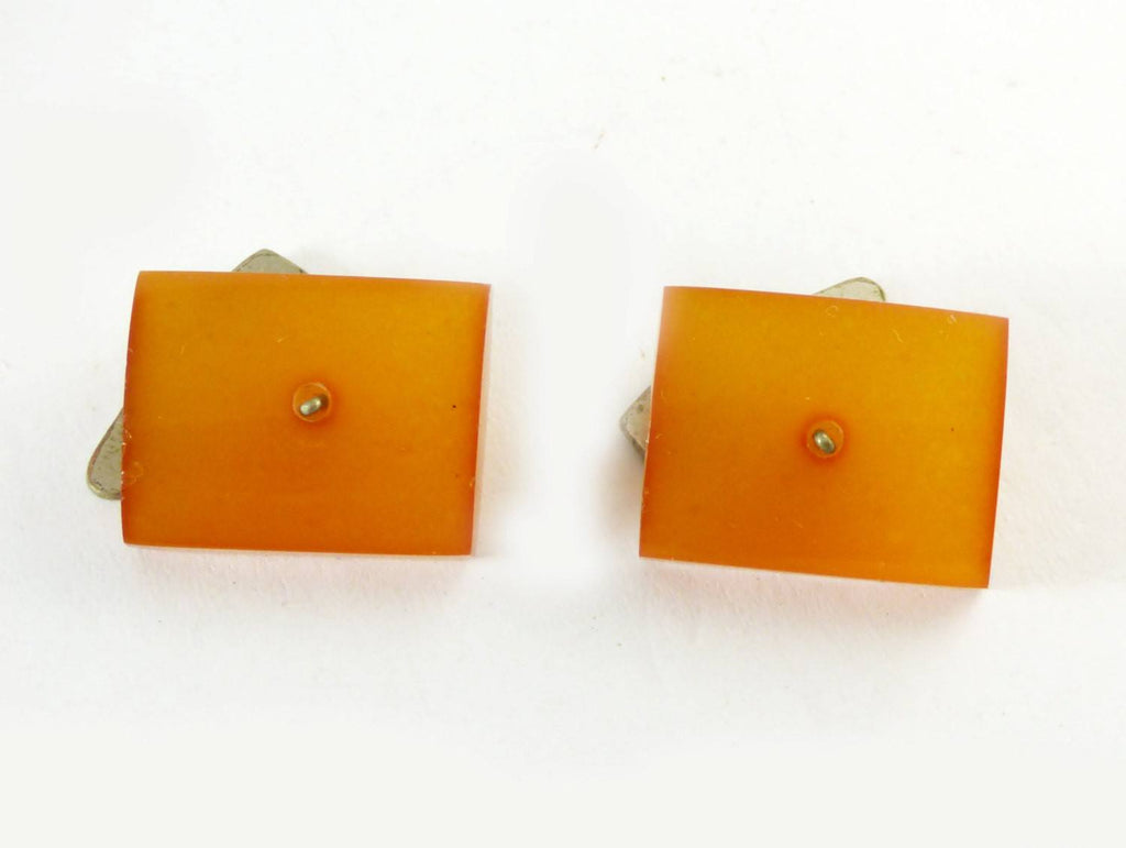 Vintage Baltic Amber Rectangular Cufflinks