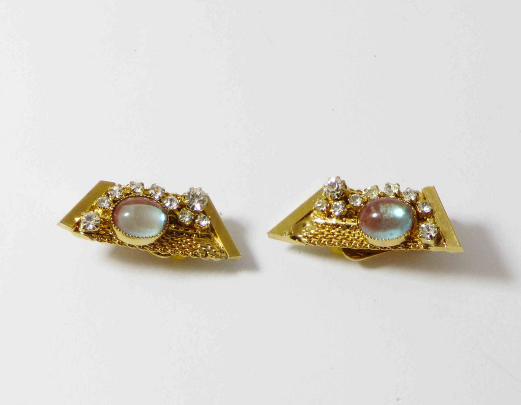 Saphiret Hobe Gold Tone Mesh Clip Earrings - Vintage Lane Jewelry