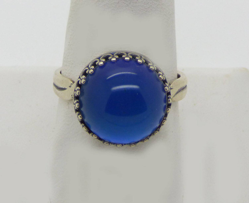 Round Mood Ring Sterling Silver Filigree Setting