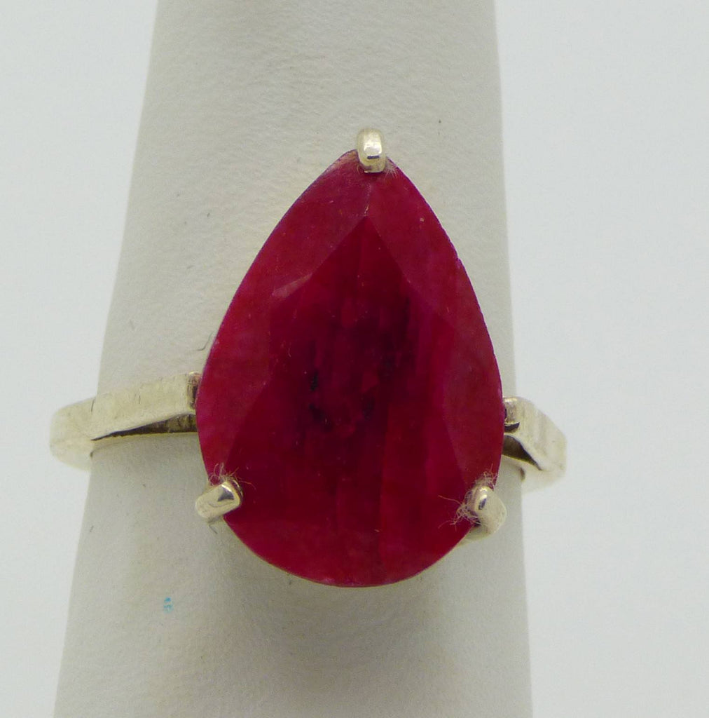 6ct Earth Mined Natural Ruby Sterling Silver Ring, Size 6.5