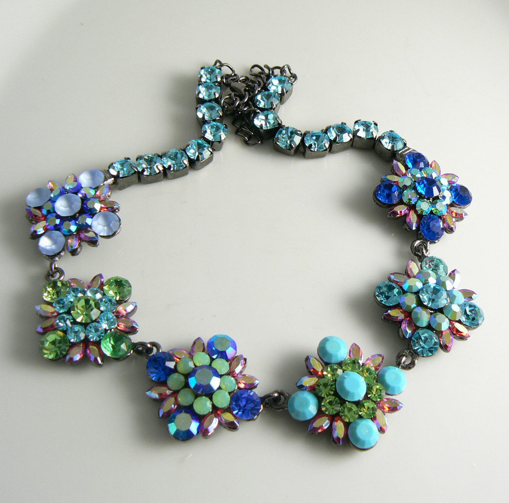 TIARA MISU Gorgeous Colorful Rhinestone Necklace