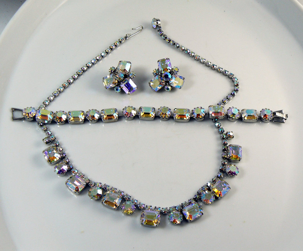 Weiss Signed Brilliant Borealis Rhinestone Parure