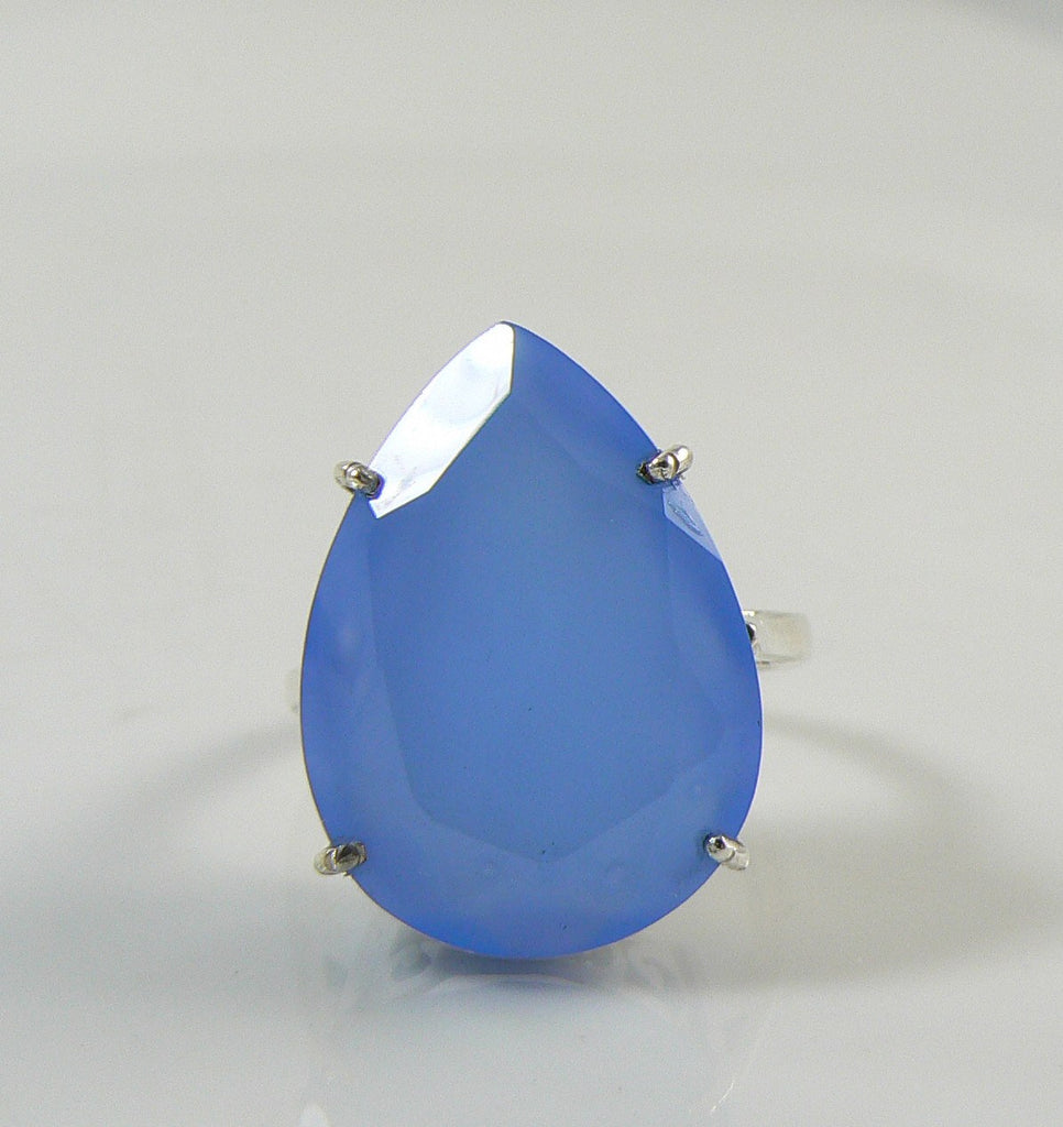 Vintage Revival Chalcedony Gemstone Sterling Filigree Ring