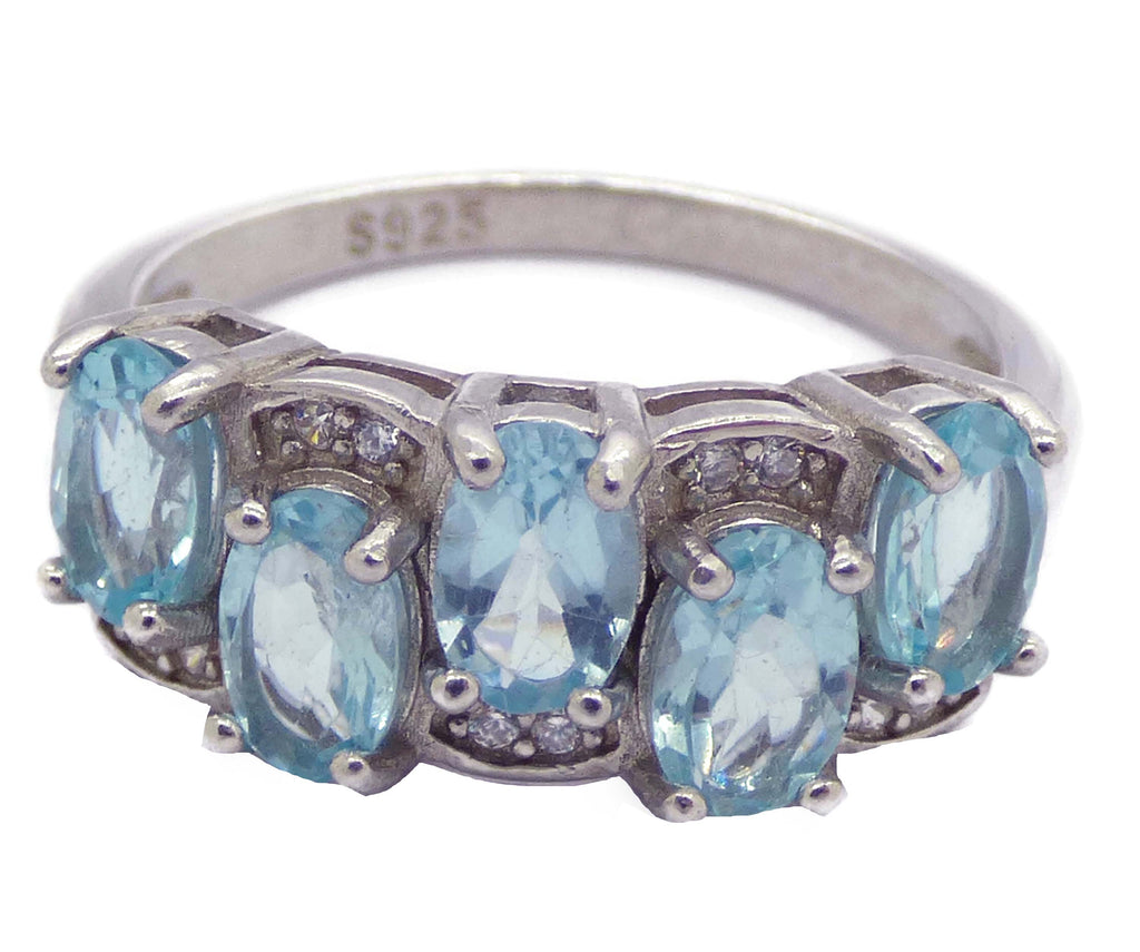 Oval Apatite white gold plated ring