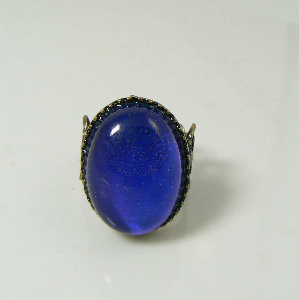 Mood Ring Large Oval Stone Filigree Band