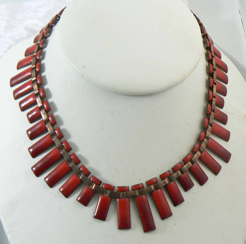 Matisse Red Enamel on Copper Necklace