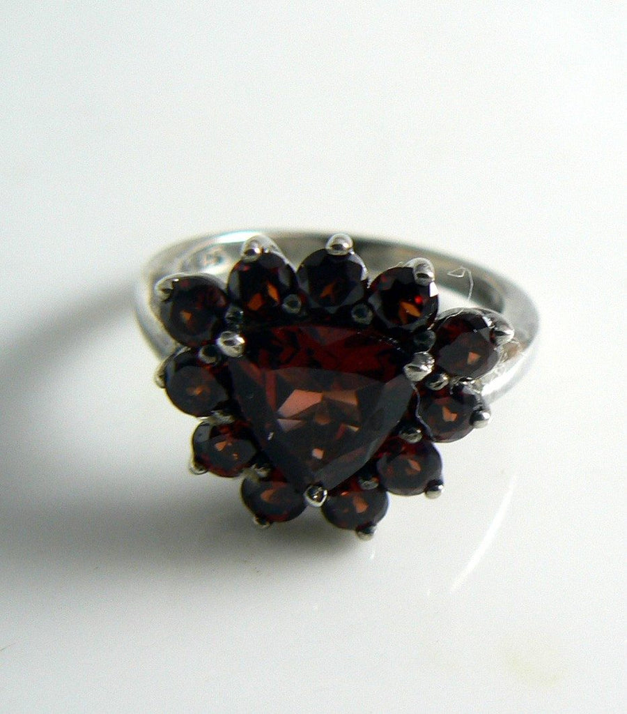 Vintage Sterling Silver Garnet Ring