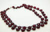 Art Deco 2 Strand Ruby Red Round Cut Crystal Open Back Necklace - Vintage Lane Jewelry