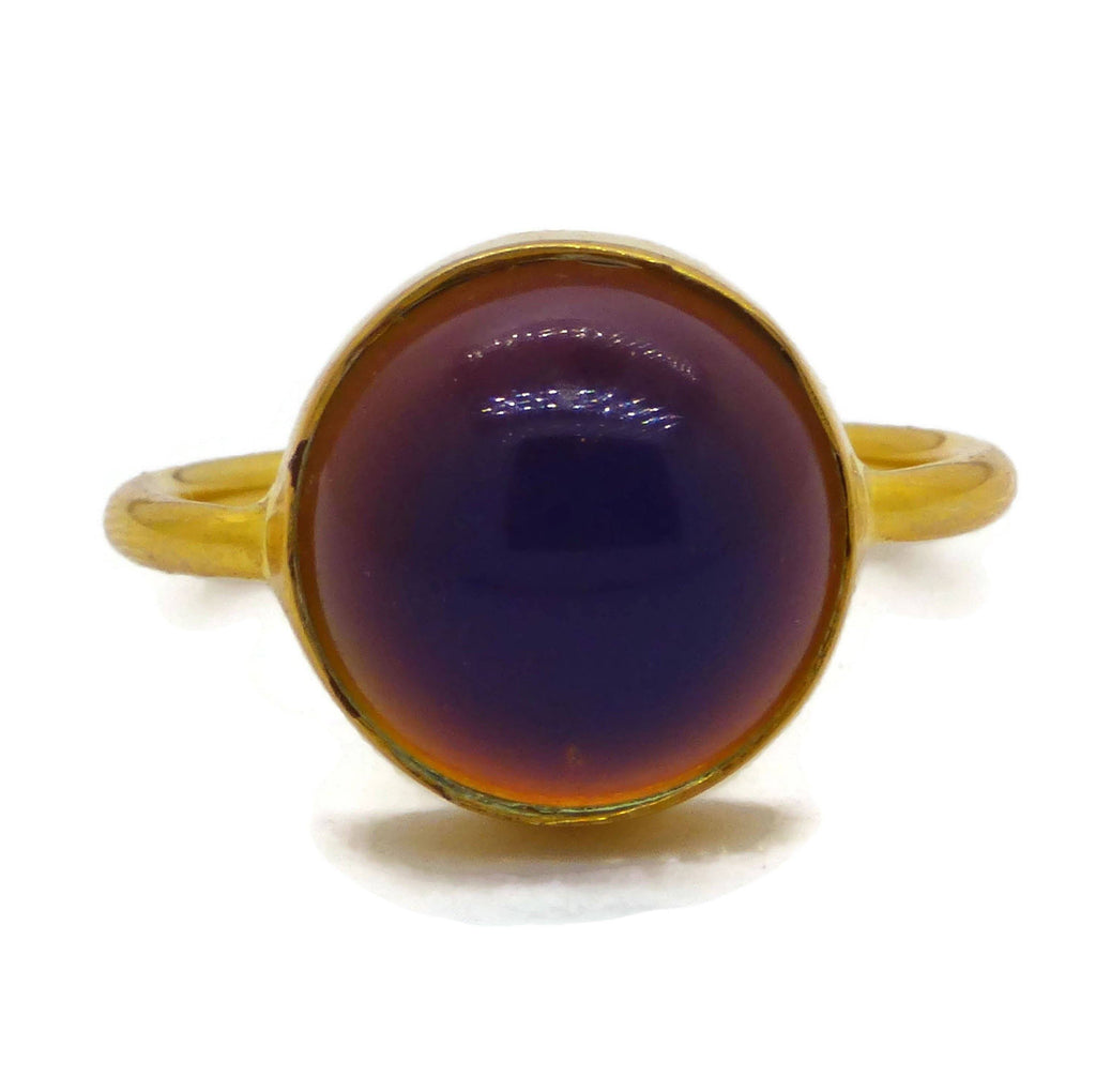 Gold Vermeil 14mm Round Mood Ring