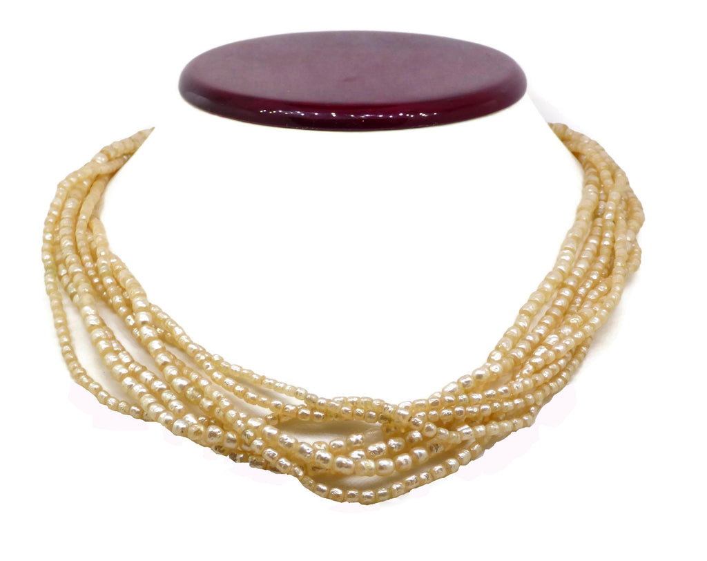Miriam Haskell 7 Strand Seed Pearl Necklace