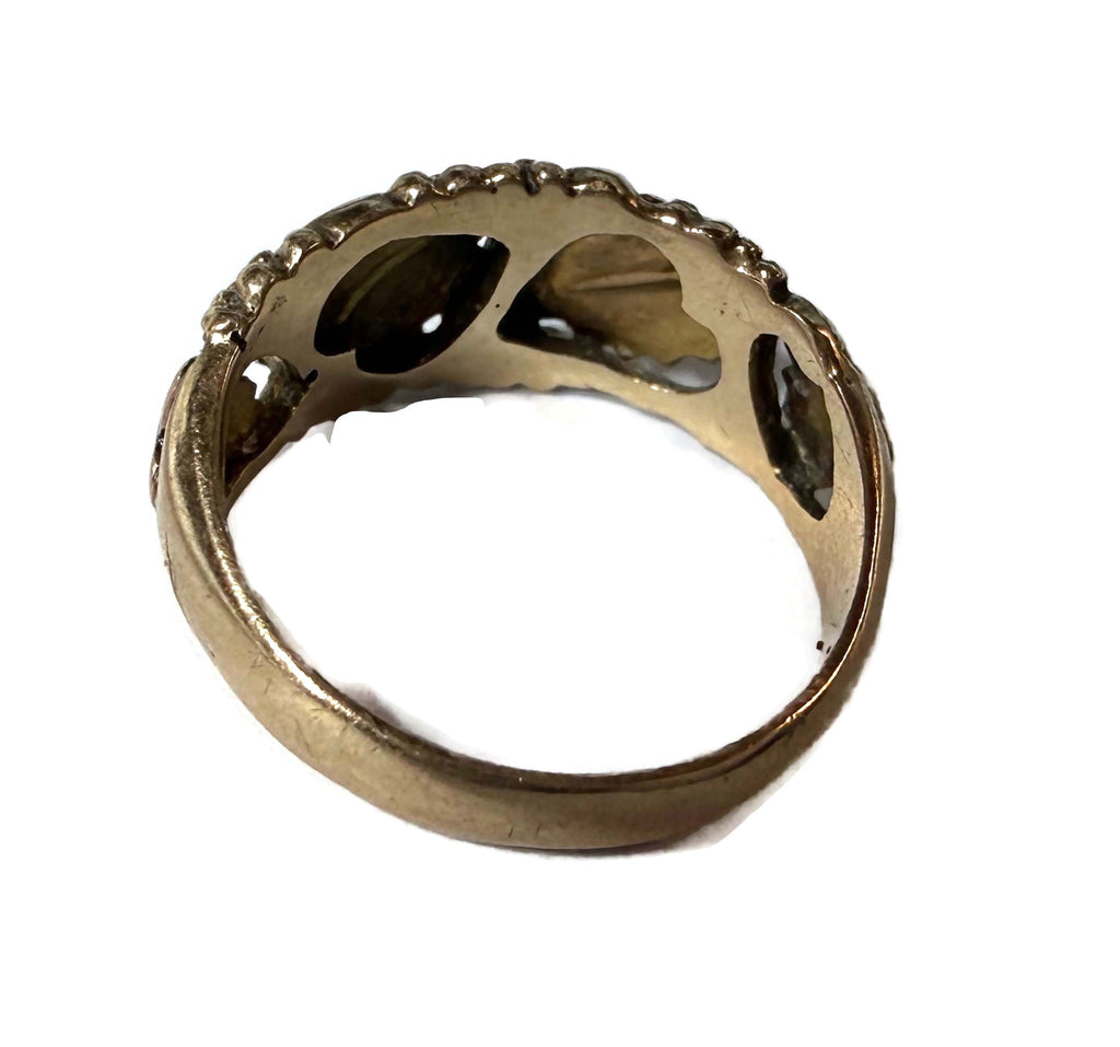 Black Hills 10 K Tri Colored Gold Leaf Ring - Vintage Lane Jewelry