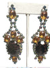 Czech Glass Husar D Cognac Earrings - Vintage Lane Jewelry