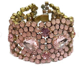 Pink Czech Glass Bracelet and Earrings - Vintage Lane Jewelry
