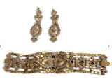 Pink Czech Glass Bracelet and Earrings - Vintage Lane Jewelry