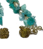 Miriam Haskell Baroque Glass Pearl and Teal Glass Flower Necklace - Vintage Lane Jewelry