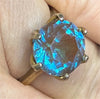 Vintage Brushed Gold 11 k Saphiret Ring - Vintage Lane Jewelry