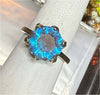 Vintage Brushed Gold 11 k Saphiret Ring - Vintage Lane Jewelry