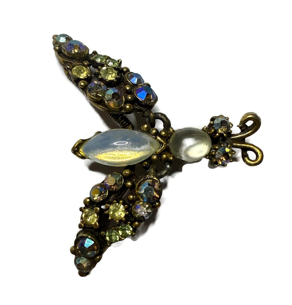 Florenza Rhinestone Trembler Bird Pin - Vintage Lane Jewelry