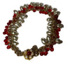 Miriam Haskell Stunning Baroque Glass Pearl Red Beaded Necklace