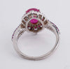 Oval Ruby Sapphire Diamond Cut Sterling Silver Ring - Vintage Lane Jewelry