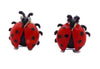 Swank Red Ladybug Cufflinks, Cuff Links - Vintage Lane Jewelry