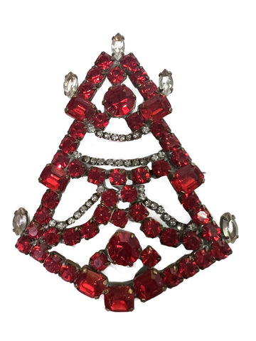 Czech Glass Red Statement Necklace and matching earrings