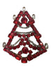 Bijoux MG Czech Red and Clear Christmas Tree Pin - Vintage Lane Jewelry
