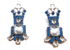 Czech Glass Husar D Blue Rhinestone Earrings - Vintage Lane Jewelry