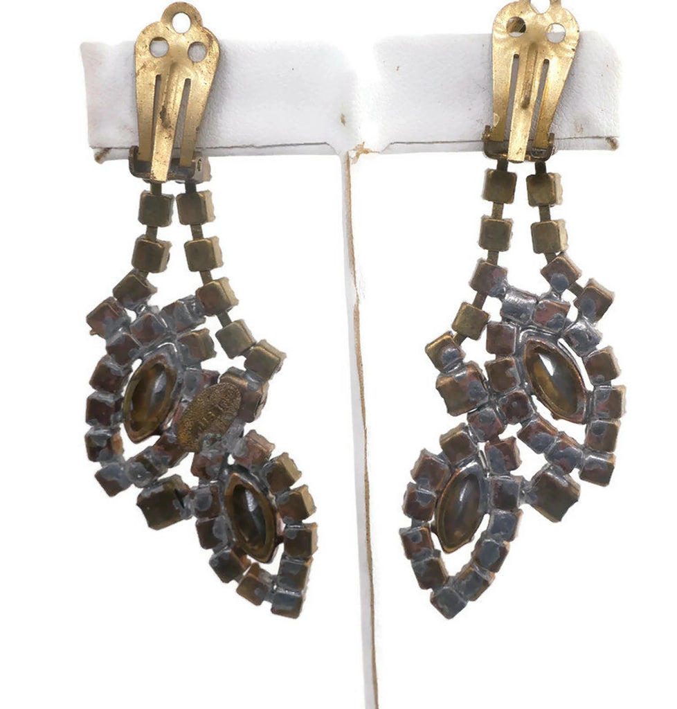 Czech Glass Clip Earrings Husar D