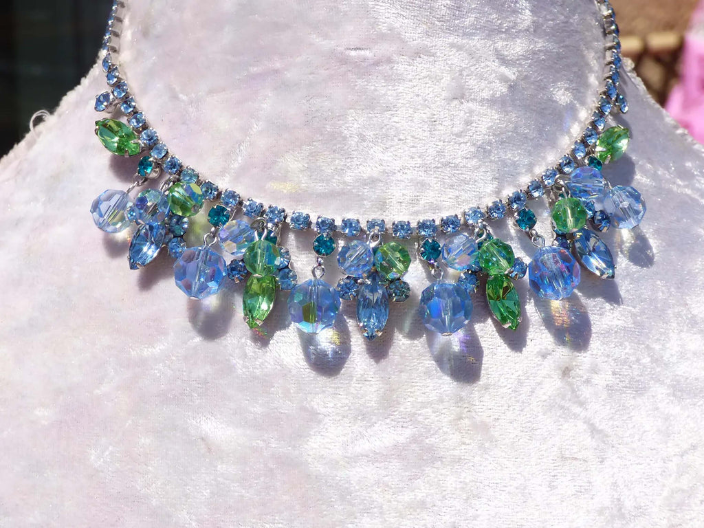 Juliana Blue and Green Crystal Necklace