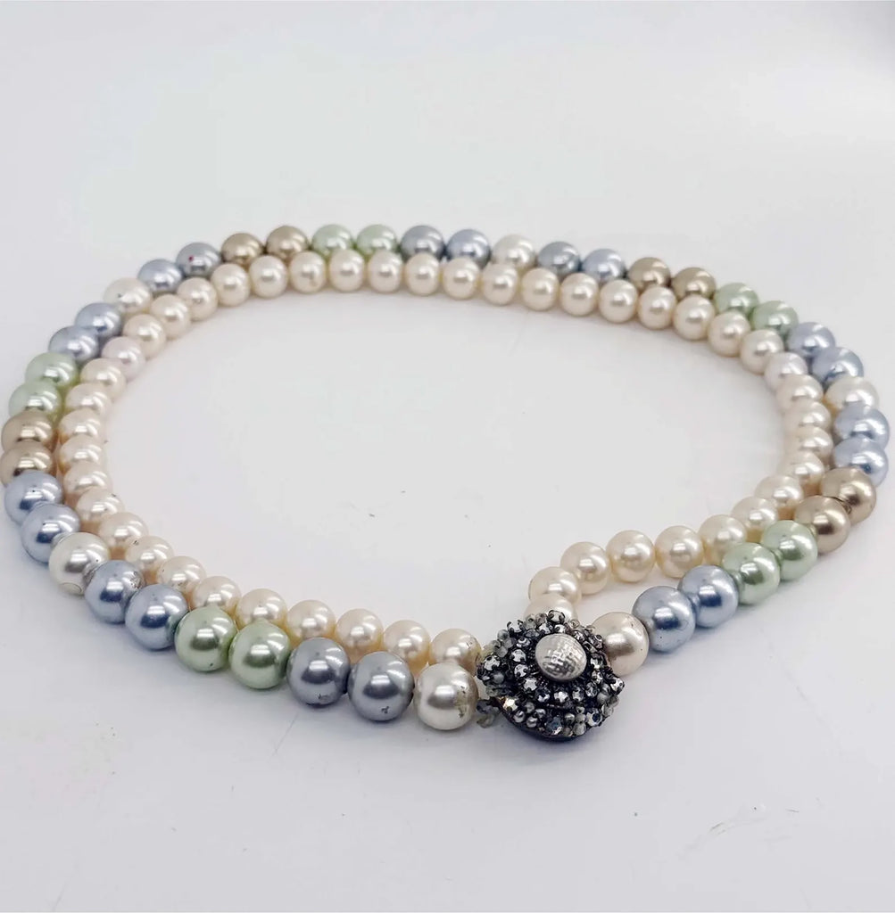 Miriam Haskell Glass Pearl Necklace