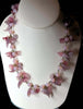 Miriam Haskell Pink Glass Flower Necklace