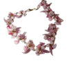 Miriam Haskell Pink Glass Flower Necklace