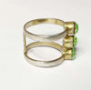 Vaseline Uranium 3 Stone ring