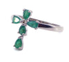 Sterling Emerald Cross and Earrings Set