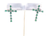 Sterling Emerald Cross and Earrings Set