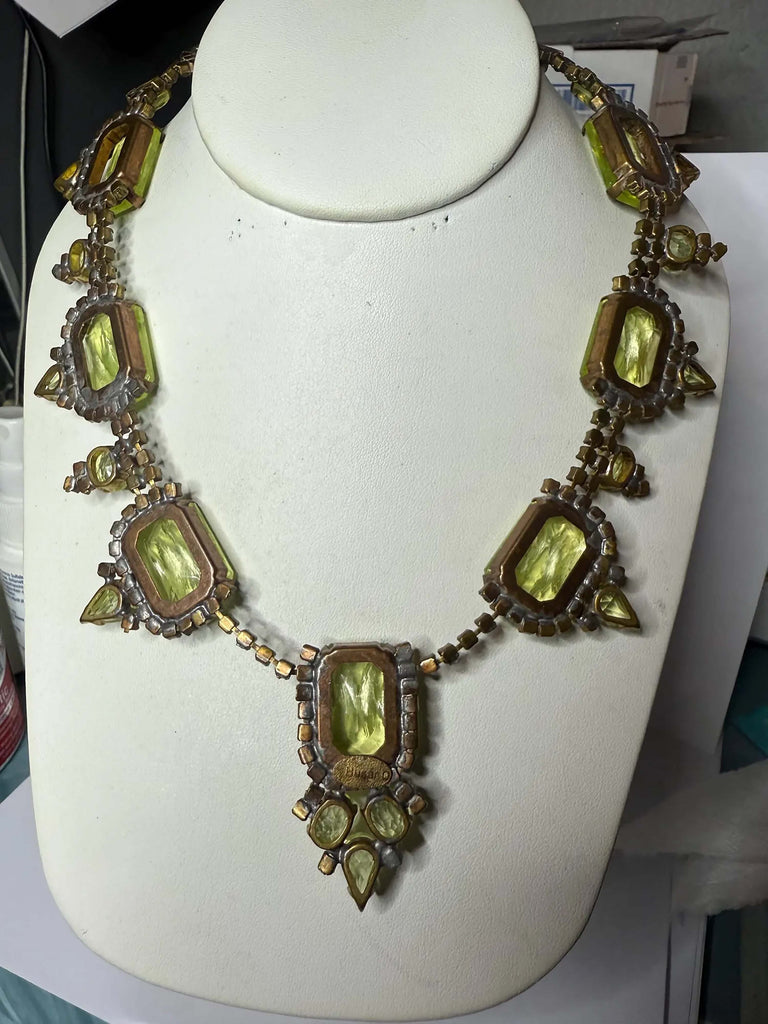 Husar D Vaseline Uranium Statement Necklace