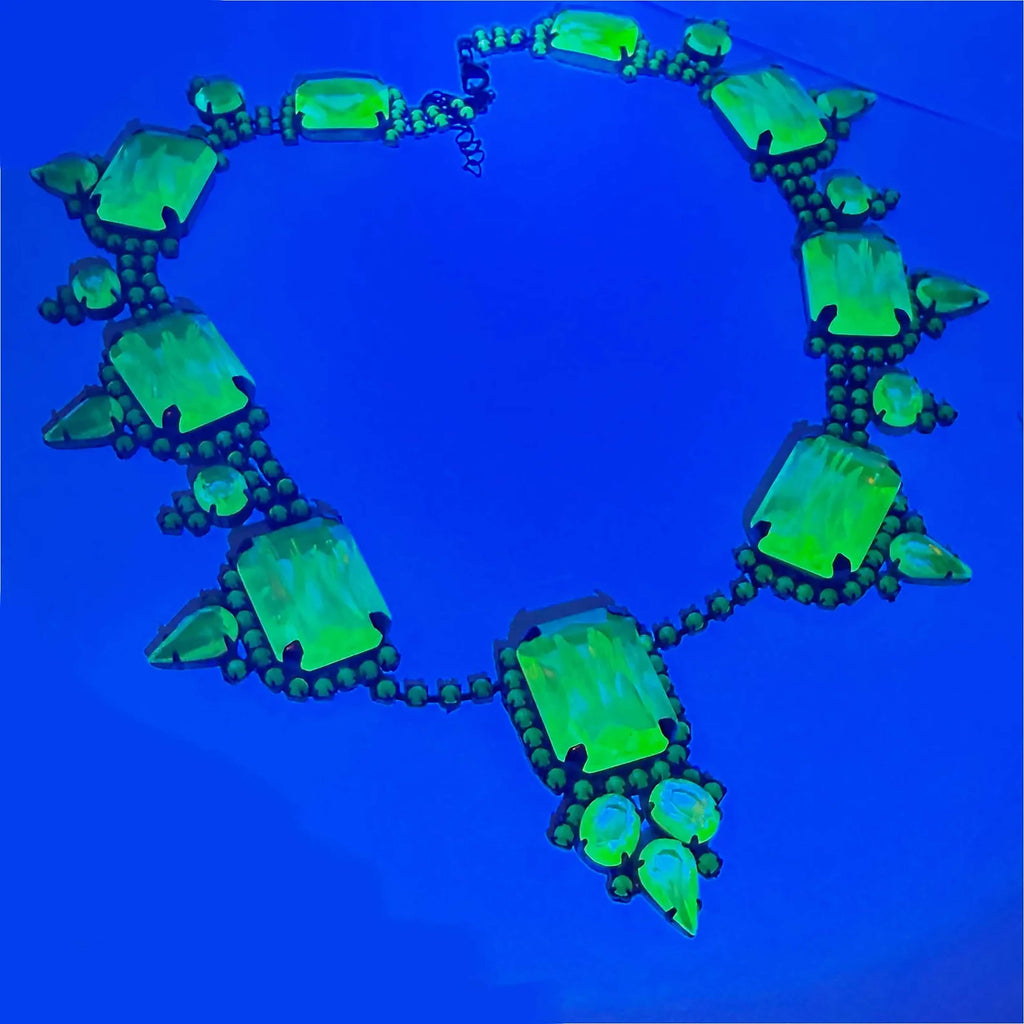 Husar D Vaseline Uranium Statement Necklace