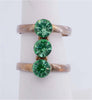 Vaseline Uranium 3 Stone ring