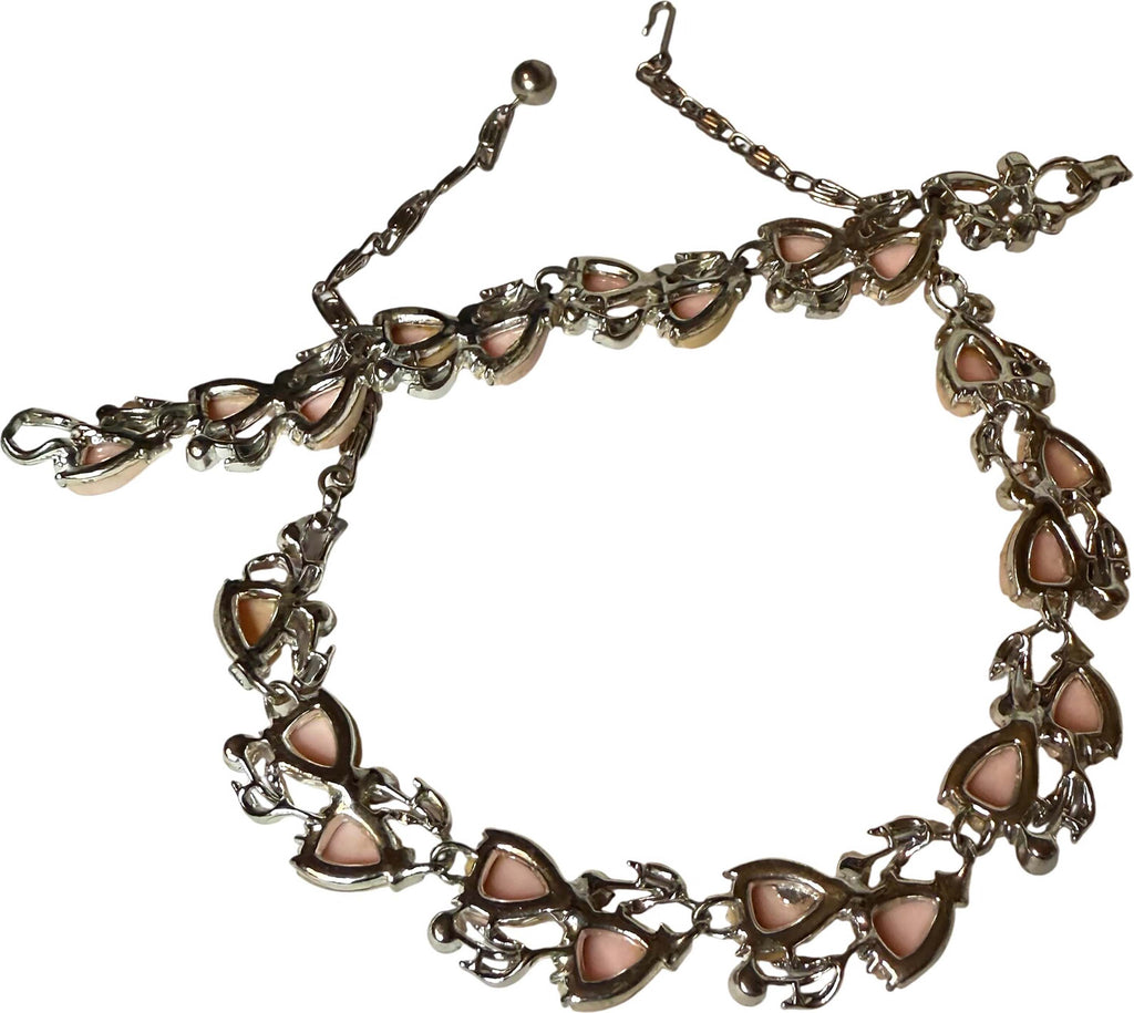 Lisner thermoset with pink rhinestones Necklace, Bracelet - Vintage Lane Jewelry
