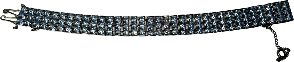 Vintage Weiss Aquamarine Blue Rhinestone Bracelet - Vintage Lane Jewelry