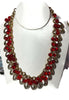 Miriam Haskell Stunning Baroque Glass Pearl Red Beaded Necklace