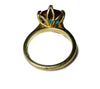 Vintage Brushed Gold 11 k Saphiret Ring - Vintage Lane Jewelry