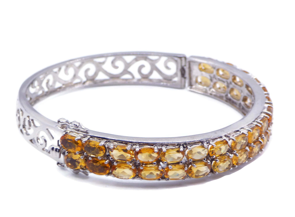 Sterling silver hinged Citrine bracelet