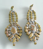 Czech Glass Pierced Style Clear Rhinestone Earrings - Vintage Lane Jewelry