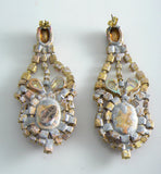 Bijoux Mg Pink Czech Glass Pierced Style Earrings - Vintage Lane Jewelry
