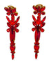 Huge Bright Red Czech Glass Earrings - Vintage Lane Jewelry