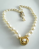 Miriam Haskell Graduating Baroque Pearl Centerpiece Necklace - Vintage Lane Jewelry