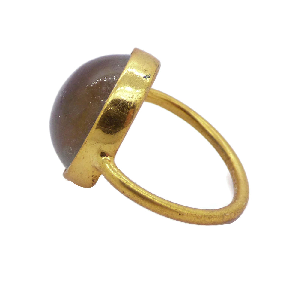 Gold Vermeil 14mm Round Mood Ring - Vintage Lane Jewelry