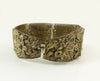 Antique Chinese Export Ox Bone Silver Filigree Warrior Scrimshaw Bracelet - Vintage Lane Jewelry